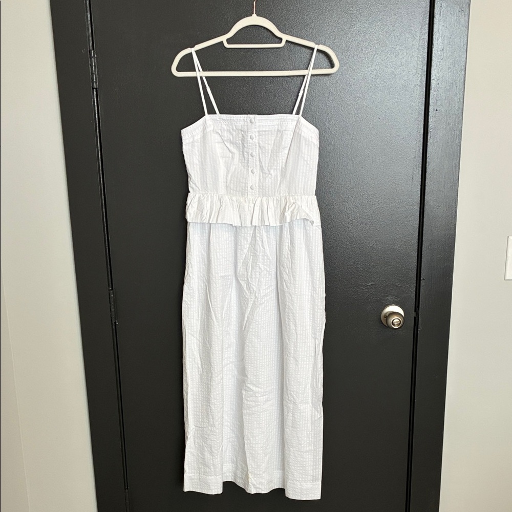 NWT Tuckernuck White Shadow Seersucker Stripe Maddy Dress Sz S - Picture 5 of 9